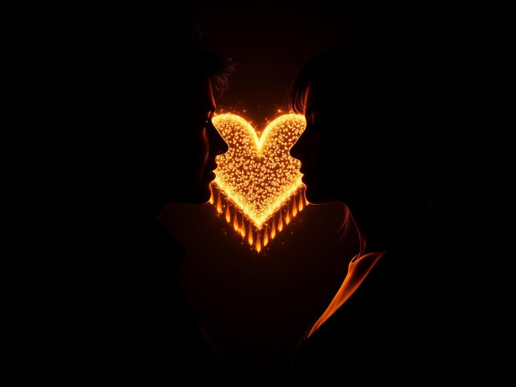 Hearts that meet, gently